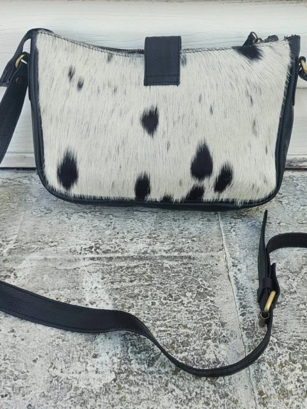 Real Fur Hair Bag Handmade Cross Body Bag Genuine Leather Shoulder Bag Purse New - Picture 2 of 12